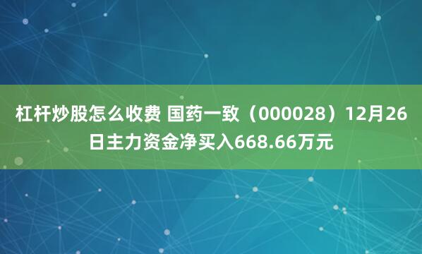 杠杆炒股怎么收费 国药一致（000028）12月26日主力资金净买入668.66万元