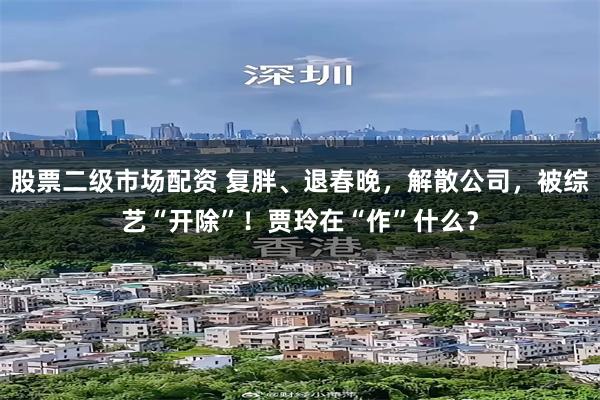 股票二级市场配资 复胖、退春晚，解散公司，被综艺“开除”！贾玲在“作”什么？